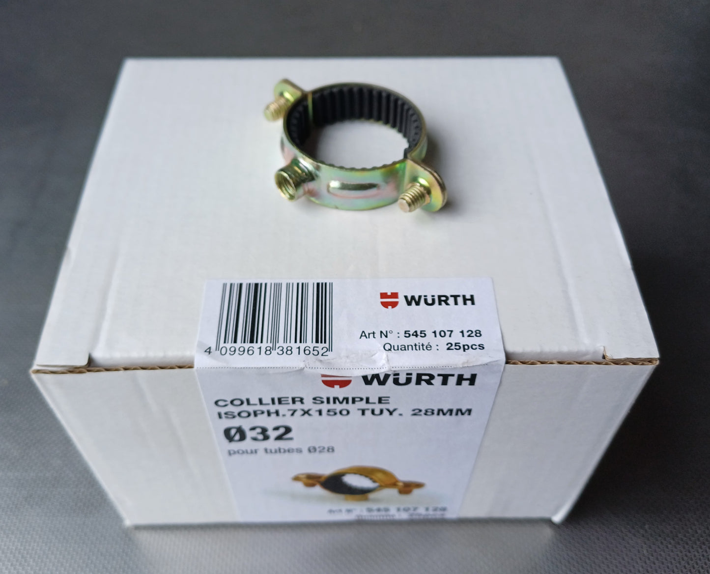 Single isoph. collar 7x150 pipes 28mm, box of 25 units