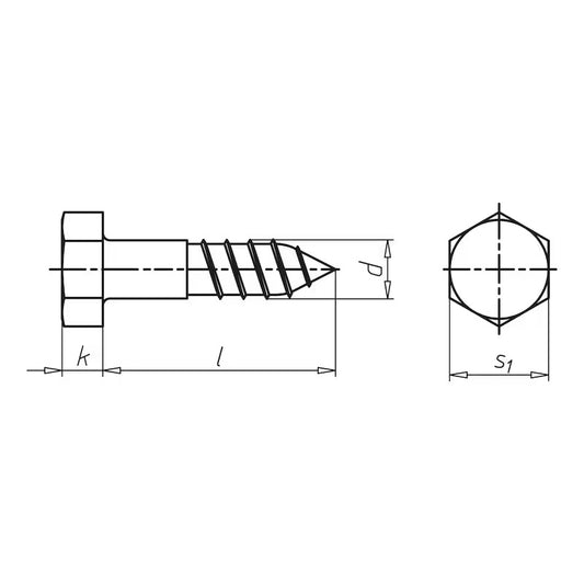 8×120 Lag Screws, Box of 50 Units