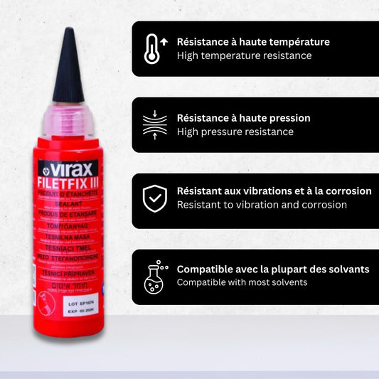 Harz zum Abdichten von Gewindeverbindungen 60 ml Filetfix Virax