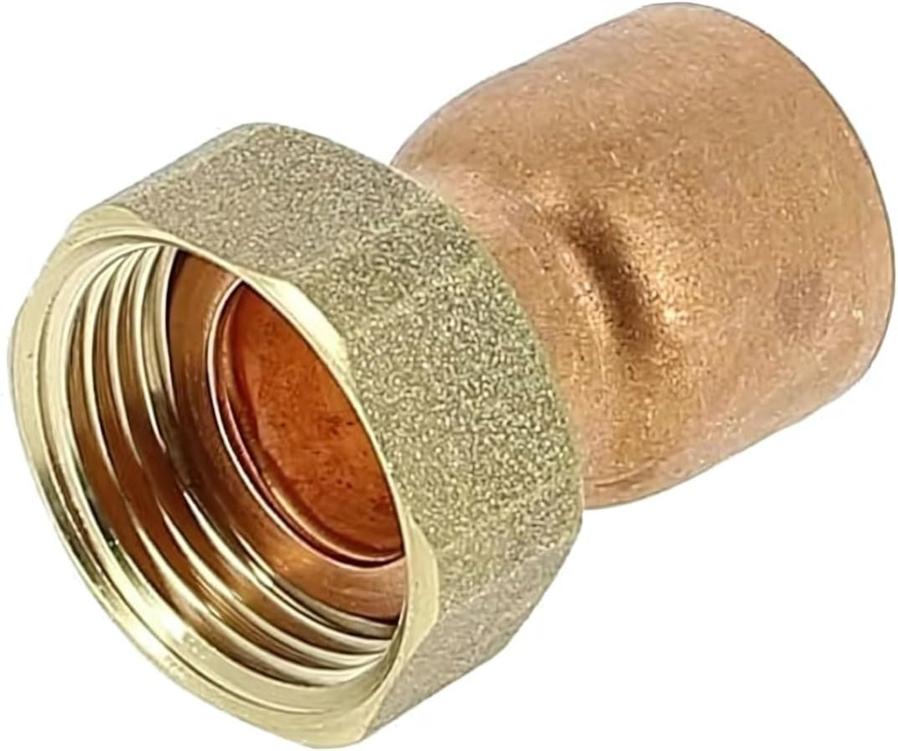 Straight copper fitting in 2 inseparable parts, 1 tube and a nut - Female free nut Ø28-1"