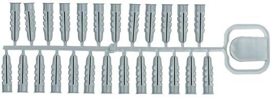 500 Dübel PLX 6 x 28 cm, Grau - Solide Nylonbefestigung für Ziegel, Beton und Putz