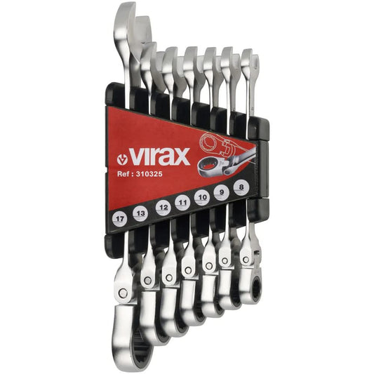 7-teiliges Ratschenschlüssel-Set - 180° schwenkbarer Kopf - Virax 310325