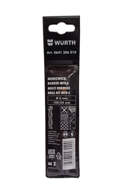 Foret multi-matériaux MFD-S à queue cylindrique, mèche multiusage MFDS-D6XL100 mm pour pratiquement tous les matériaux