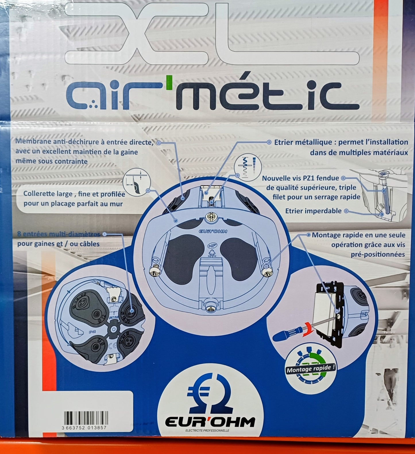 EUR'OHM - PACKUNG MIT 100 AIR'METIC D67 P40-BOXEN einfach