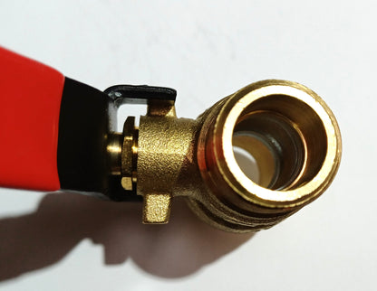Kugelhahn Messing PN25 Serie 15S - I.I. - Stahlgriff flach rot 15x21 - Ventil und Absperrhahn für Rohrleitungen