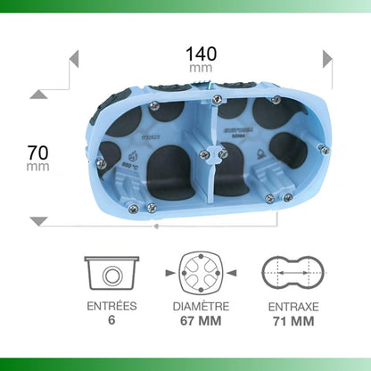 Pack of 20 Air'Metic 67 P40 double flush-mounted boxes