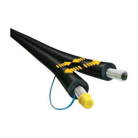 Armaflex duosolar tube ondulé inox pré-isolé dn16 | épaisseur 14mm, longueur 15m | liaison solaire flexible haute température avec câble capteur intégré