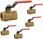 Brass ball valve 4MS 15S female female BSP red handle 1/2'' - Pack of 5
