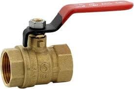 Brass ball valve 4MS 15S female female BSP red handle 3/4'' - Pack of 5