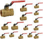 Brass ball valve 4MS 15S female female BSP red handle 1'' - Pack of 10