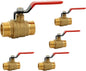 Brass ball valve 4MS 15S male male BSP red handle 1/2'' - Pack of 5
