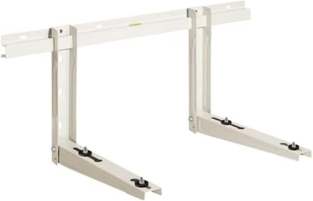Support mural réglable en acier inoxydable pour PAC – 160 kg/Bras, 550x400x790 mm, avec barre de support et niveau à bulle intégré, installation facile, construction robuste