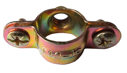 100 Einzelschellen aus bichromatiertem Stahl, ideal zum Befestigen von Kupferrohren, 7 * 150 TUY 16MM, Wurth, Gelb verzinkt