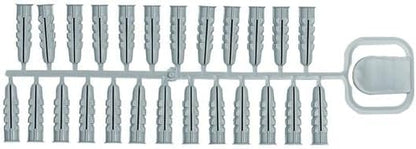 125 Chevilles PLX 8 x 33 cm, Grise - Fixation Solide en Nylon pour Brique, Béton et Plâtre