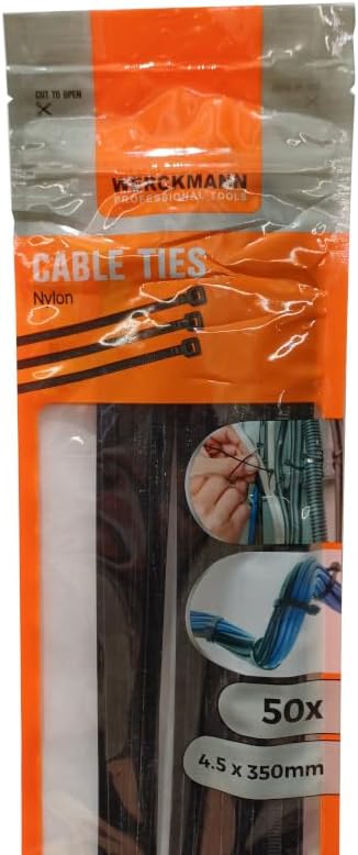 Cable tie, bag of 50 riselans 4.5x350 mm, black