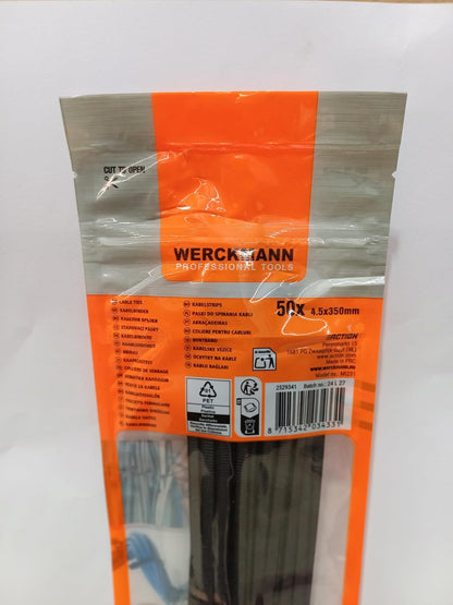 Cable tie, bag of 50 riselans 4.5x350 mm, black