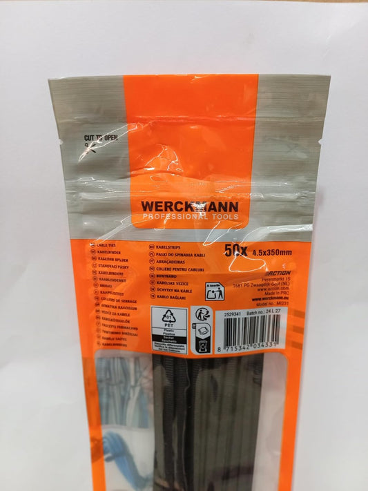 Kabelbinder, Beutel mit 50 Riselans 4,5x350 mm, schwarz