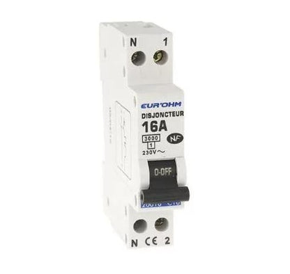 Disjoncteur 1P+N 16A EUROHM 20016 – Protection Électrique Fiable - lot de 10