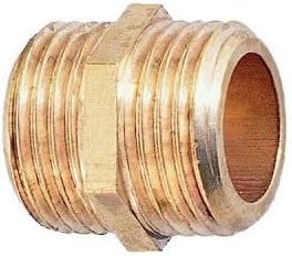 5er-Pack Nippel, gleichschenklige Sanitärverschraubung, Rohmessing, Außen-/Außengewinde, 1" 26 x 34 mm, zum Verbinden zweier Rohrabschnitte mit gleichem Durchmesser