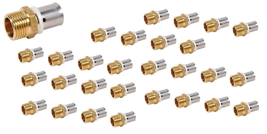 Raccord fixe mâle en laiton 16, 3/4 - lot de 50