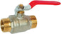 Absperrventile mit flachem Griff – PN25 ACS, roter Flachgriff, männlich/männlich, 1/2" (15 x 21)