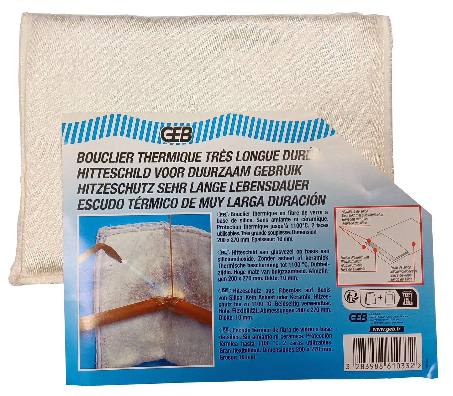 Hitzeschutzplatte zum Löten/Schweißen – Platte 20 x 27 cm – GEB