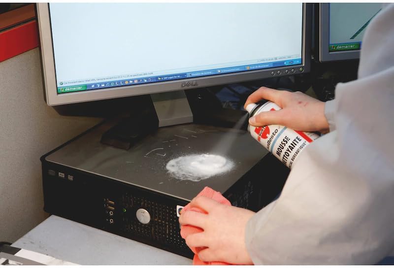 Office Cleaning Foam - Antistatic 500ml - High-Efficiency Screen, Keyboard, and Plastic Cleaner