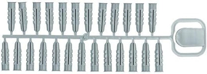 500 PLX 6 x 28 cm Anchors, Grey - Strong Nylon Fixings for Brick, Concrete and Plaster