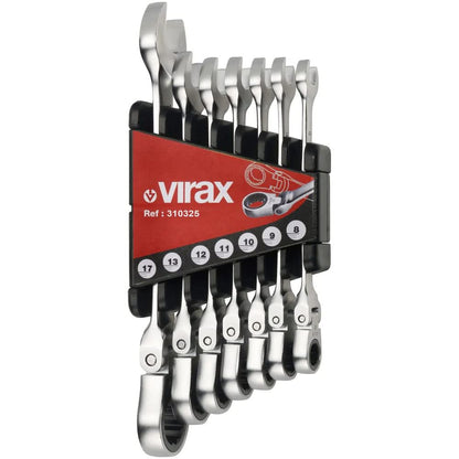 7-teiliges Ratschenschlüssel-Set - 180° schwenkbarer Kopf - Virax 310325
