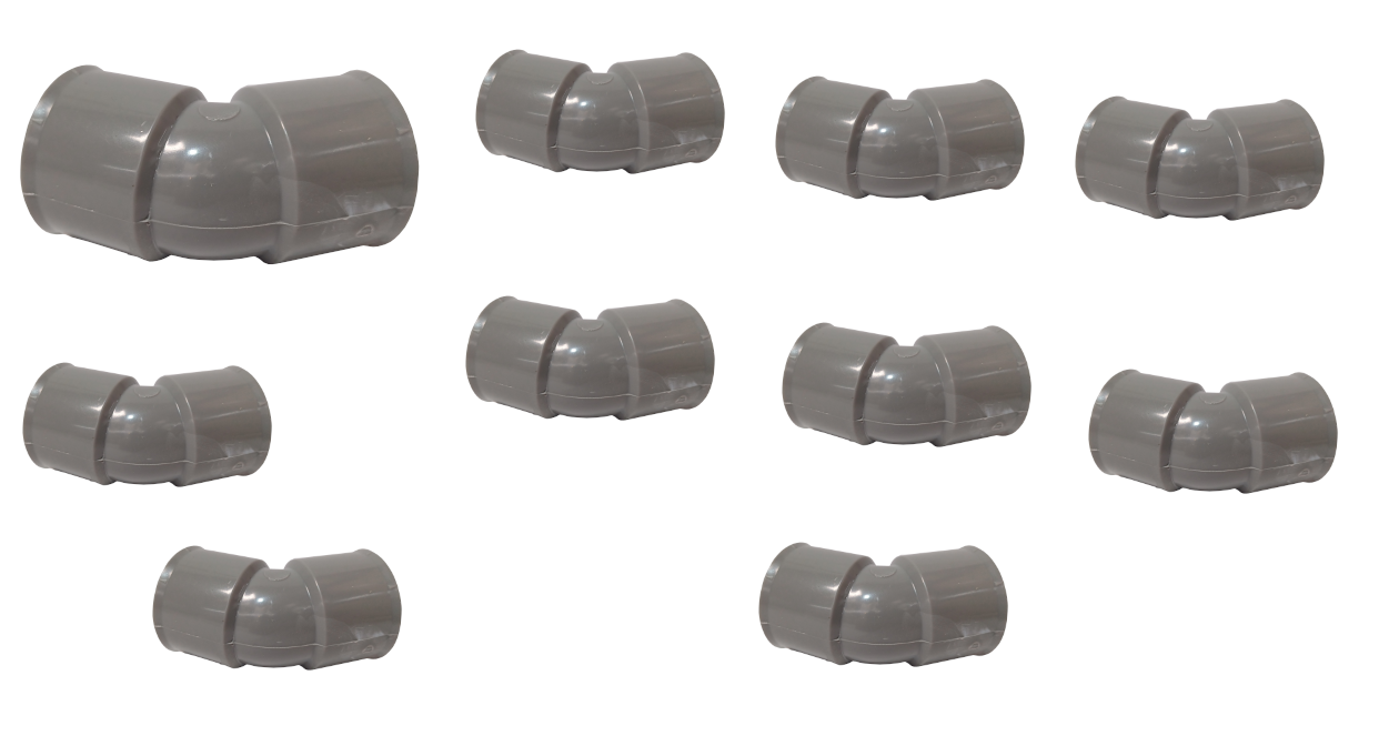 Coude pour la plomberie, modèle FF 45° DN 32, lot de 10 pièces