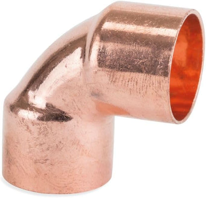 Pack of 10 22mm Copper 90° Equal Female-Female Elbows