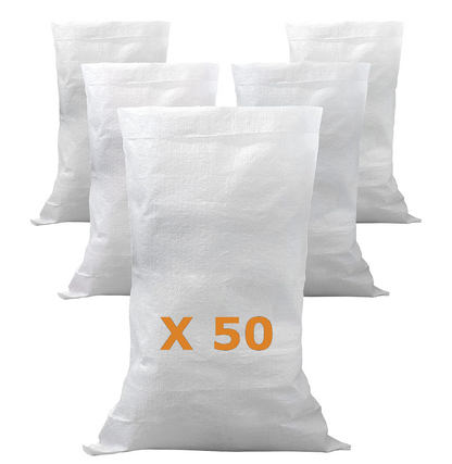 Rubble bags, woven, ultra-resistant, 56 x 96 cm each, sold in packs of 50