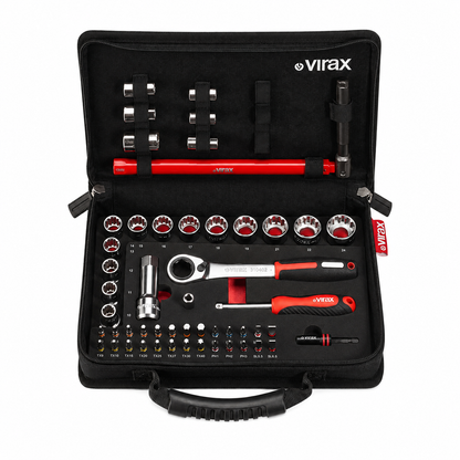Werkzeugkoffer Plombi'Box 51-teilig, Armaturenschlüssel, Durchstecknüsse, Bits 1/4"