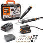 Kit MakerX Outil rotatif + fer à souder 20 V WORX PowerShare WX988-1 batterie de 2 Ah avec indicateur, 1 chargeur