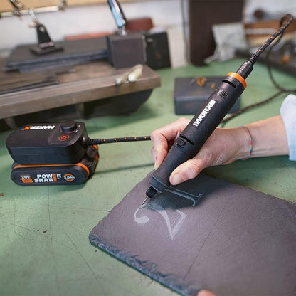 Kit MakerX Outil rotatif + fer à souder 20 V WORX PowerShare WX988-1 batterie de 2 Ah avec indicateur, 1 chargeur